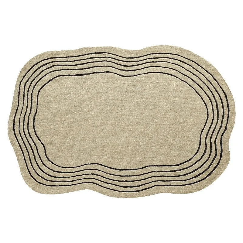 พรมขนสัตว์นิวซีแลนด์สำหรับห้องนั่งเล่น โซฟาทรงพิเศษ โต๊ะกาแฟ ผ้าห่ม สไตล์นอร์ดิกยุคกลาง ห้องนอน ห้องแต่งตัว ข้างเตียง