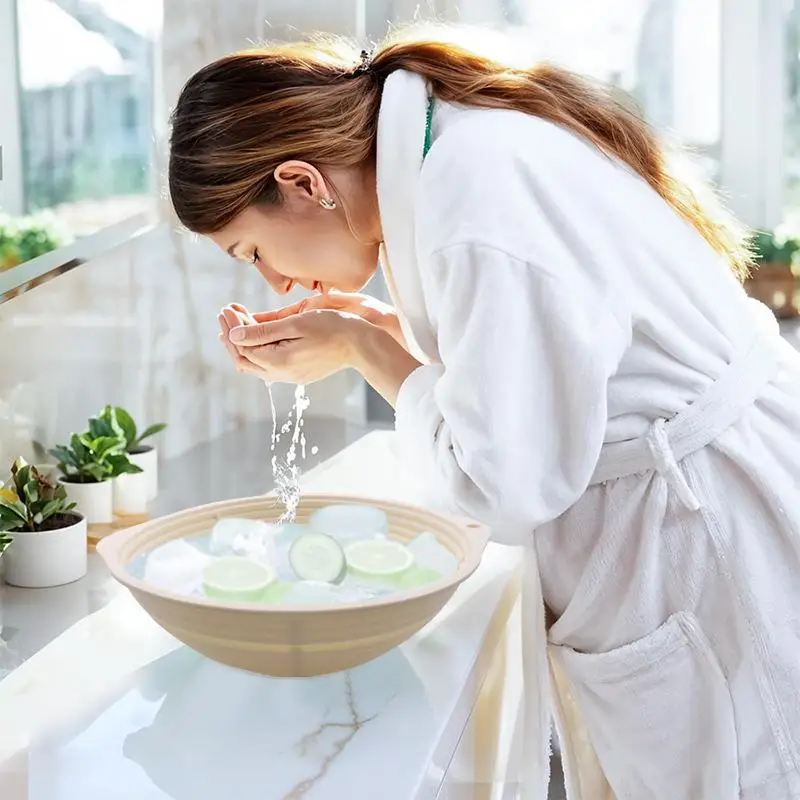 Protable Face Ice Bath Bowl For Facials Plunge Dipping Face Folding Ice Facials Washbasin Facials Skin Care Tool For Home Travel