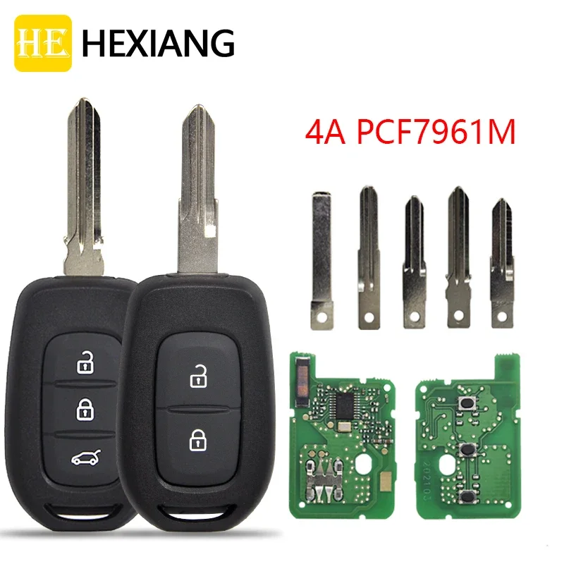 HE Xiang Remote Control Car Key For Renault Duster Sandero Dacia Logan Lodgy Dokker 4A PCF7961M Chip 433MHz Replacment Smart 