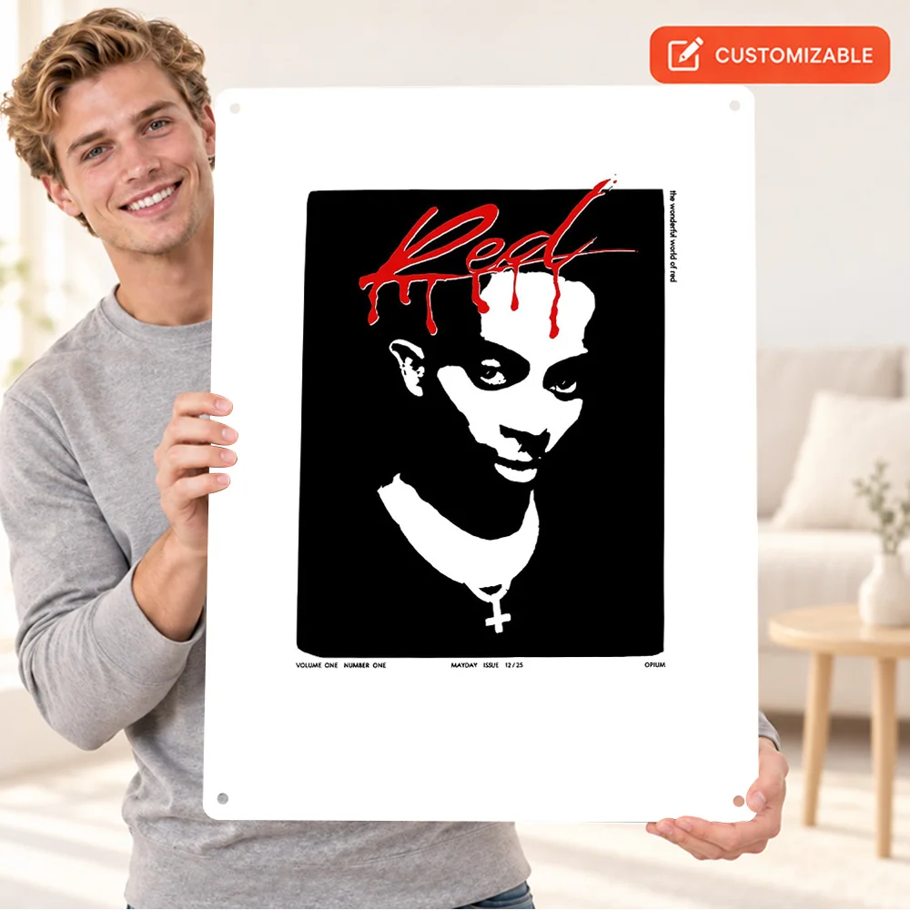 Playboi Carti Whole Lotta Red Music Album Printed Poster Personalized Aluminum Metal Sign Monochrome Design Wall Art For Studio