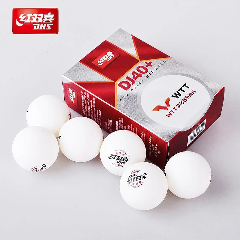 DHS DJ40W 3-Star Ping Pong Balls ABS New Material Professional ITTF Approved 40+ Table Tennis Balls for WTT Competition 6pcs/Box