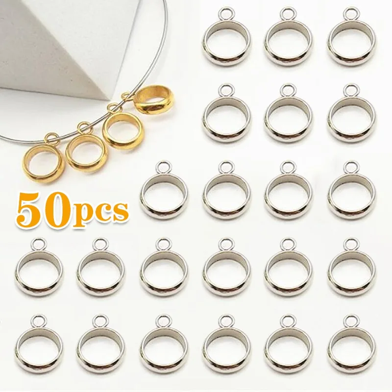 

Simple DIY Jewelry Making Stainless Steel Golden Silver Positioning Ball Hanging Ring Versatile Exquisite Jewelry Components