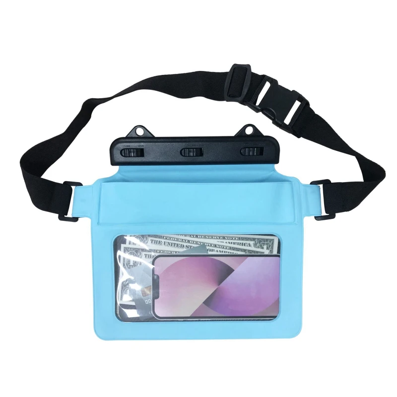 Waterproof Dry Bag Pouch For Phone Bag Adjustable Waist Strap Shoulder Bags Underwater Case For Beach Swimming Boating Fishing