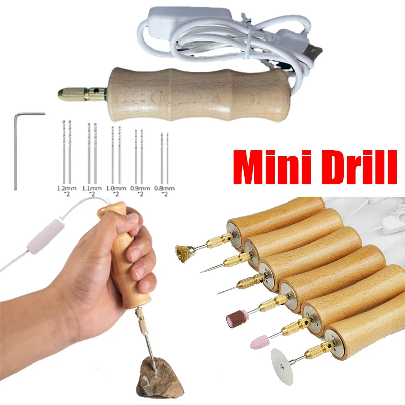 

Mini Electric Drills Portable Handheld USB Drill Rotary Tools Engraver Pen Drilling Jewelry Tools With Drill Bits Power Tools