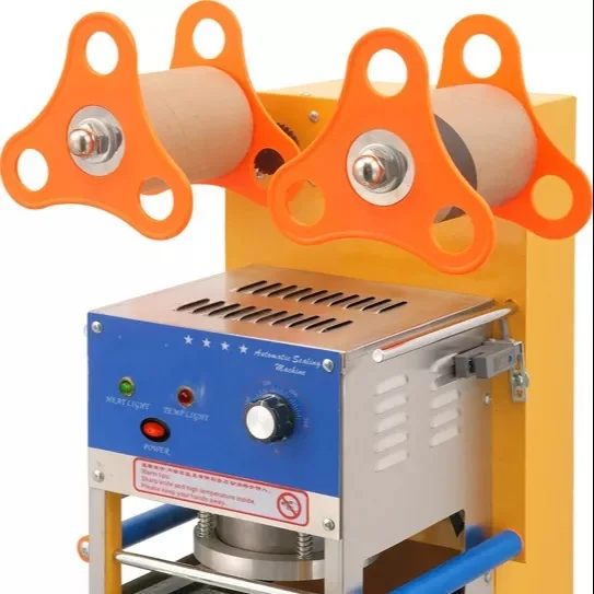 Factory Price 90/95mm Plastic Cup Sealing Machine 300~500cups/h Automatic Cup Sealing Machine