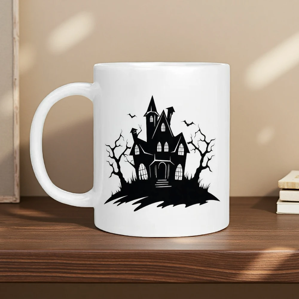 1pc Black silhouette mug, machine washable, suitable for everyday use in the kitchen, office, or general office.