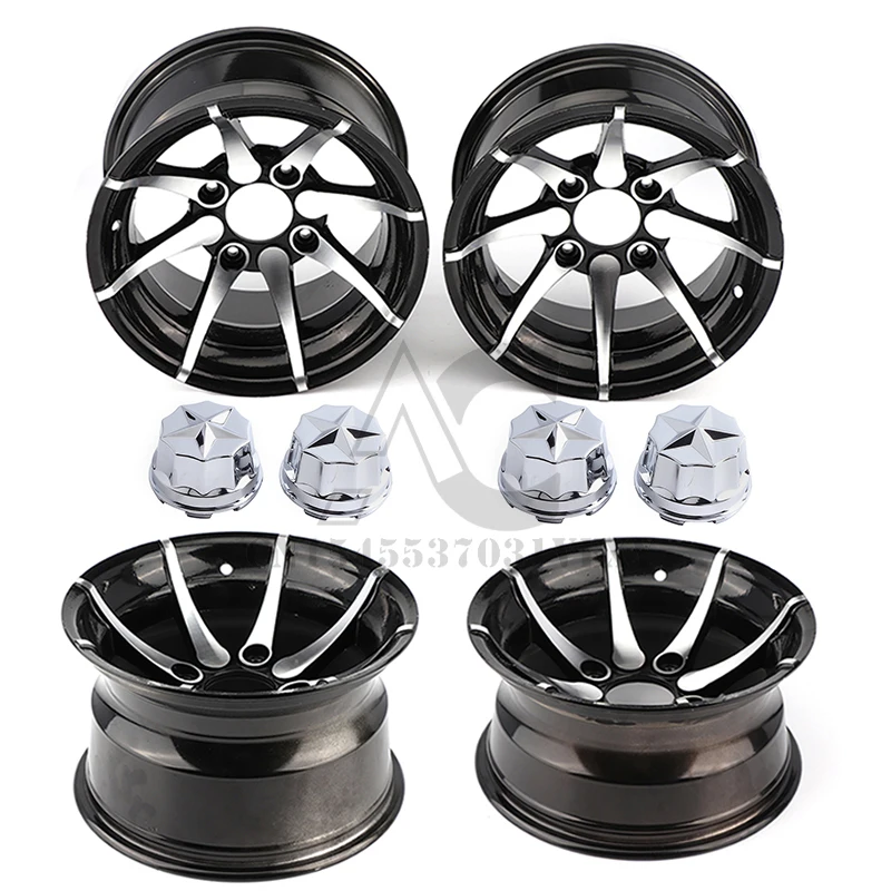 4PCS 12-inch aluminum alloy front and rear rims suitable for ATV quad bikes, ATVs, karts, all-terrain wheels, tubeless tires