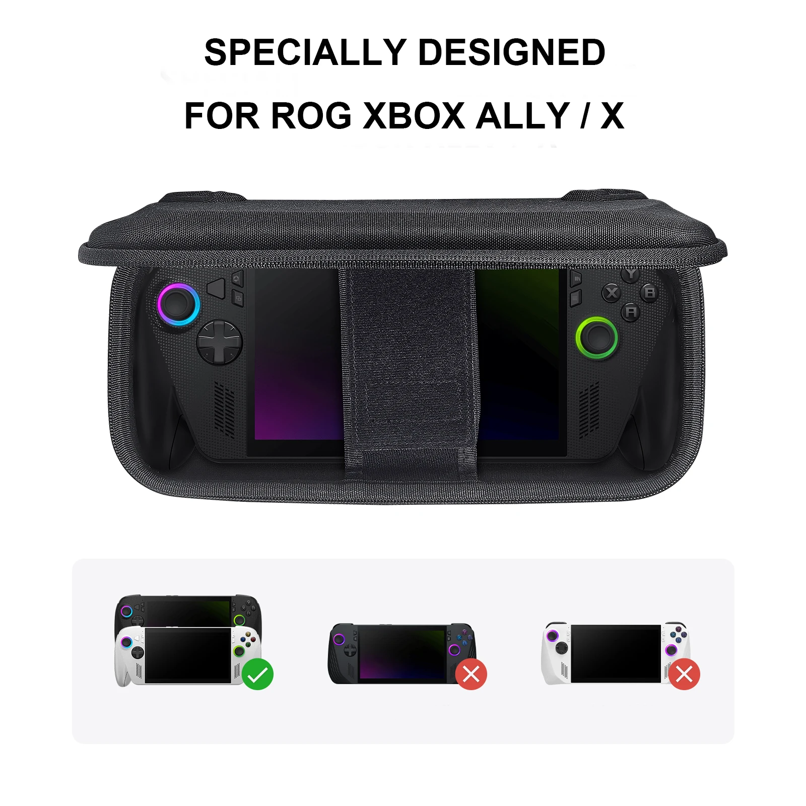 Sacs de rangement portables 2 en 1 en tissu Oxford + mallette de transport EVA, sacs de rangement antichoc pour Console de jeu, sac organisateur Anti-chute pour ROG XBOX Ally X