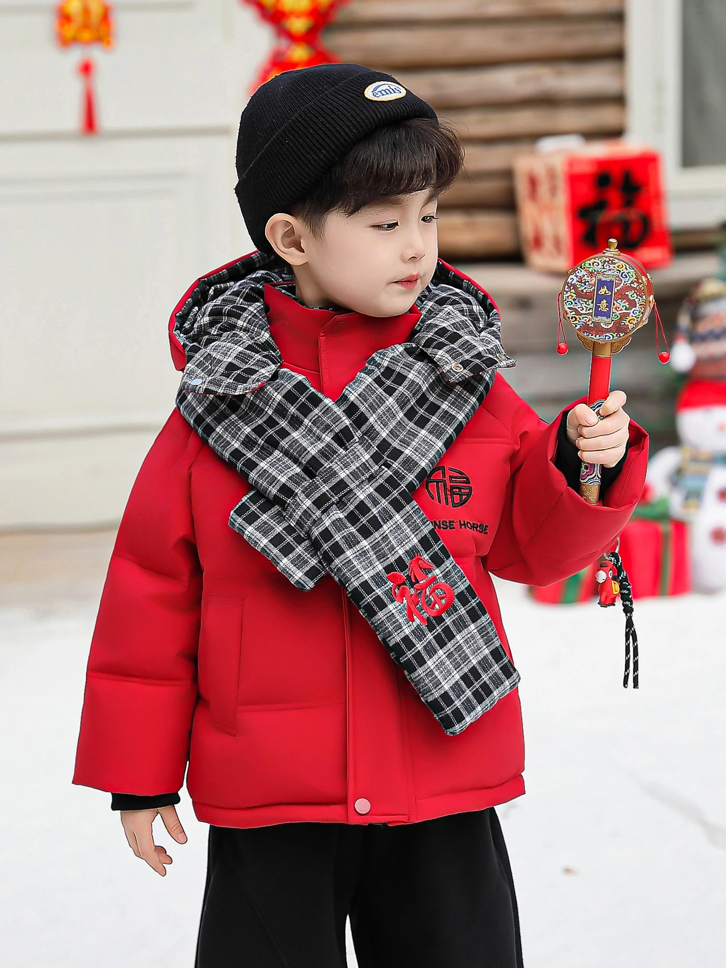 

Детская зимняя одежда: белый пуховый хлопковый пуховик, новогодний костюм, пуховик для мальчиков, новогодний наряд для малышей