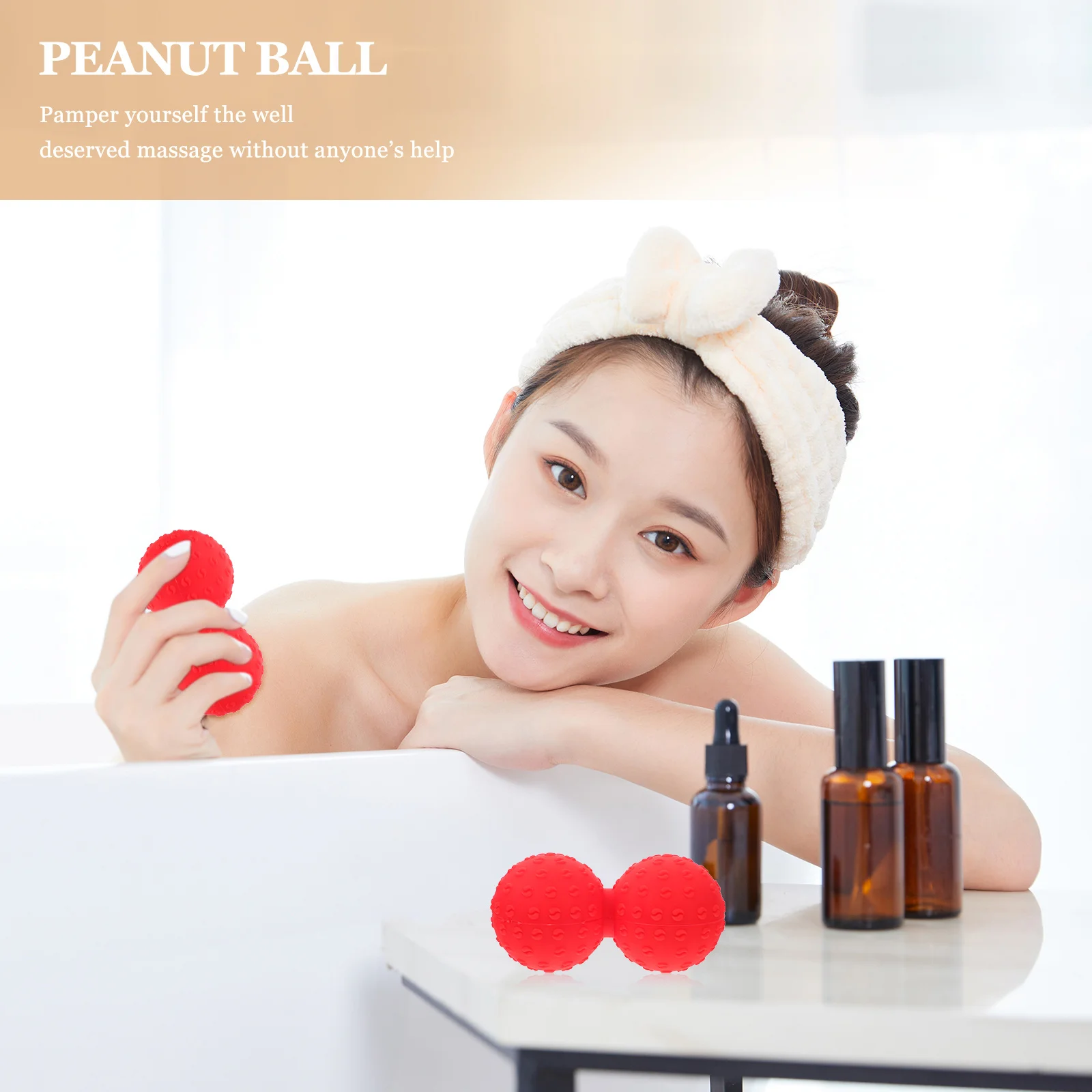 

Массажный шарик с арахисом, портативный массажер для тела для снятия мышц рук ног, прочный, компактный, практичный ролик