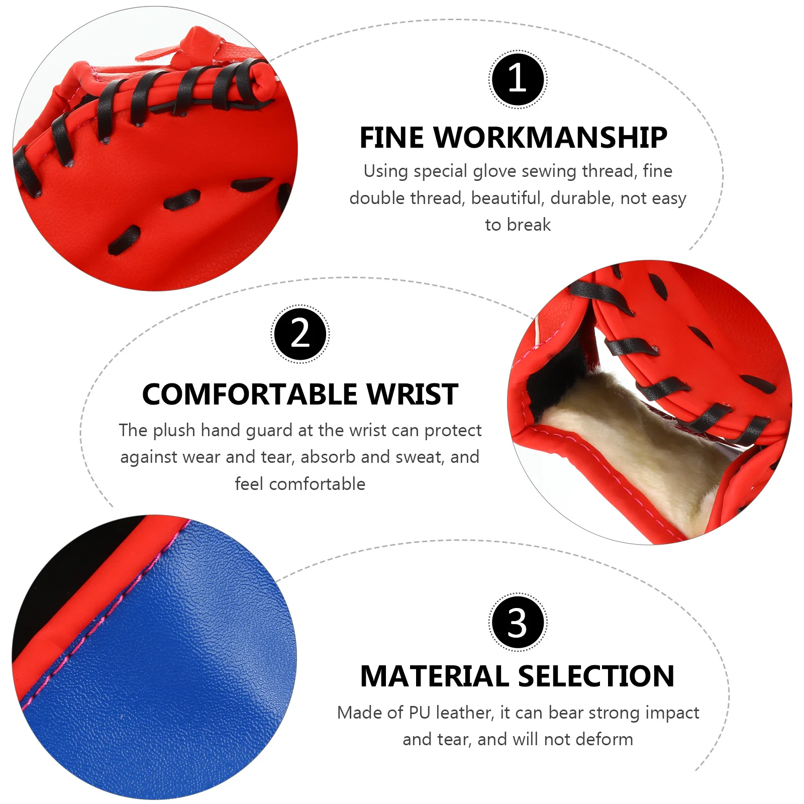

Baseball Gloves Guard Training Infield Men Mitt Fielding Pu Boys Pitcher PU Durable Softball Team Sports