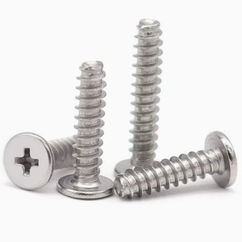 M2 M2.3 M2.6 M3 M3.5 M4 M5 M6 304 Stainless Steel Cross Flat Head Self Tapping Screw CB Ultra-thin Head Flat Tail Wood Screw