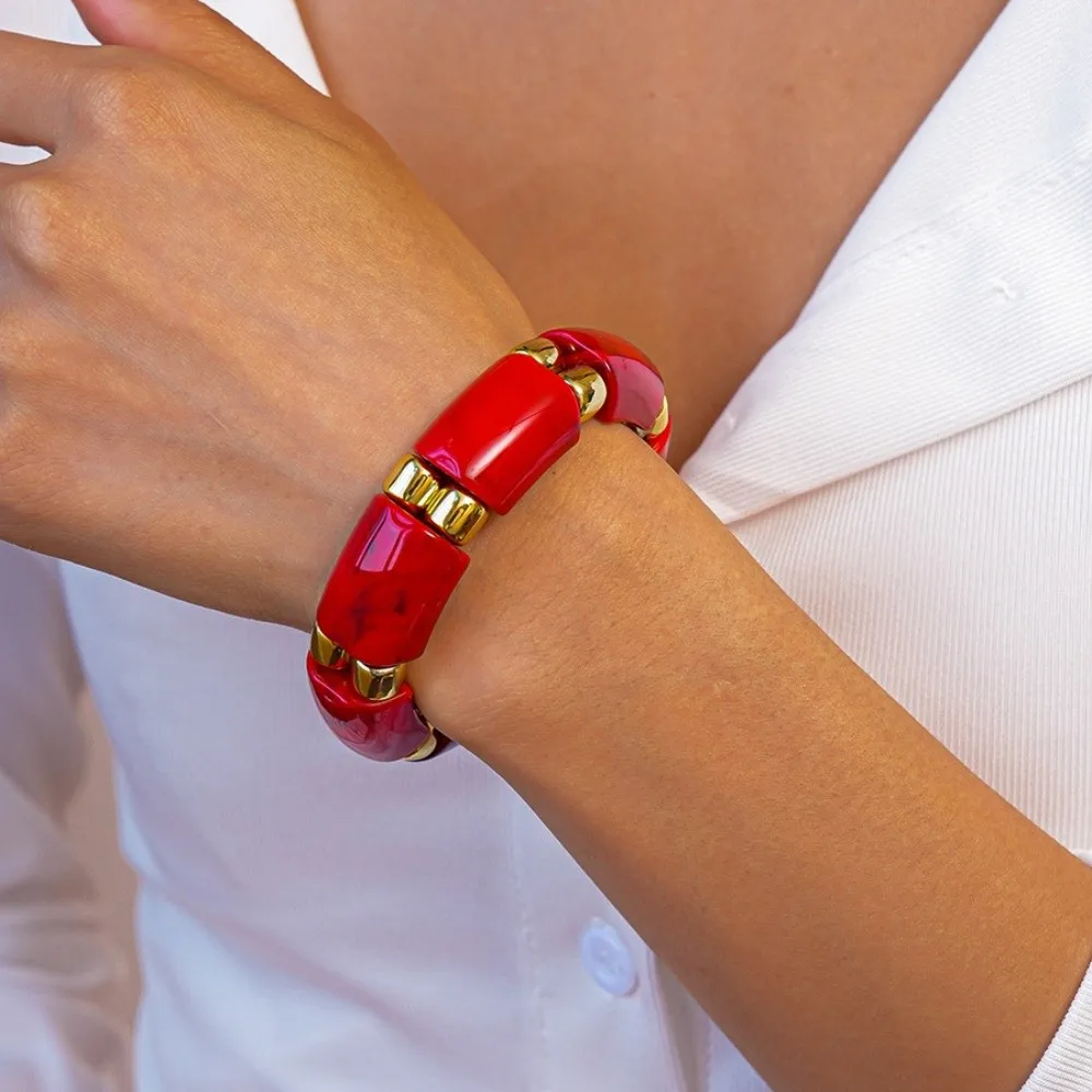 مزاجه واسعة الاكريليك الإسورة هندسية البوهيمي واسعة أساور مكتنزة أوروبا النمط الأمريكي مبالغ فيها الرجعية خاتم اليد هدية #1