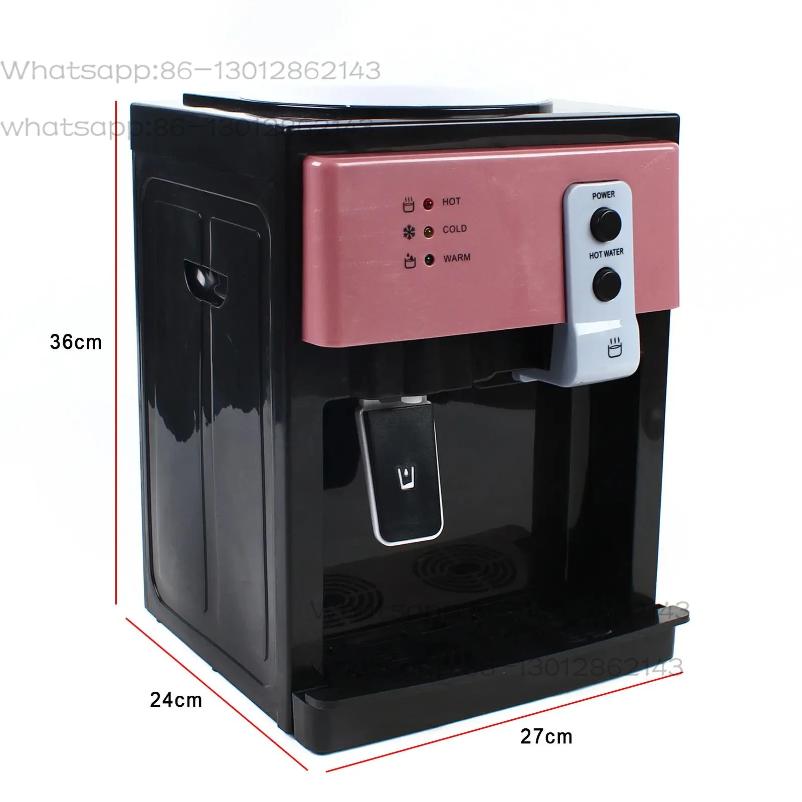 5-gallon top mounted desktop water dispenser, hot and cold water dispensers, rose gold