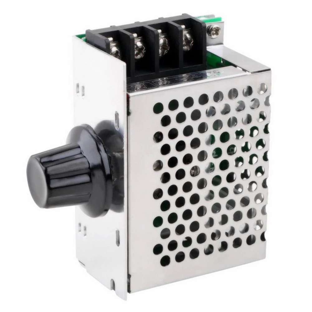 

4000W Thyristor Electronic Voltage Regulator Controller with Fuse Case AC 220V Dimming Speed Temp Regulation Control High Power