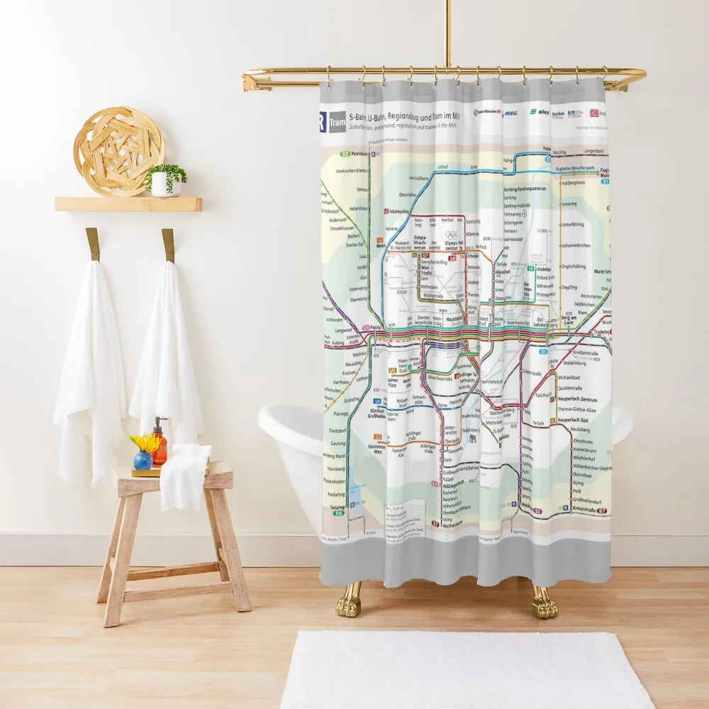 

MVV Munich München Netzplan Shower Curtain Bathroom Shower Shower Sets For Bathroom For Bathrooms Curtain