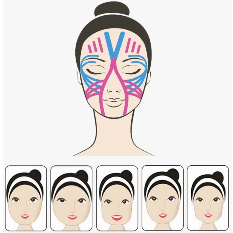 5M Nastro kinesiologico per viso V Line Collo Occhi Lifting Rughe Rimozione Nastro adesivo Strumento per la cura della pelle del viso Benda elastica 1 rotolo