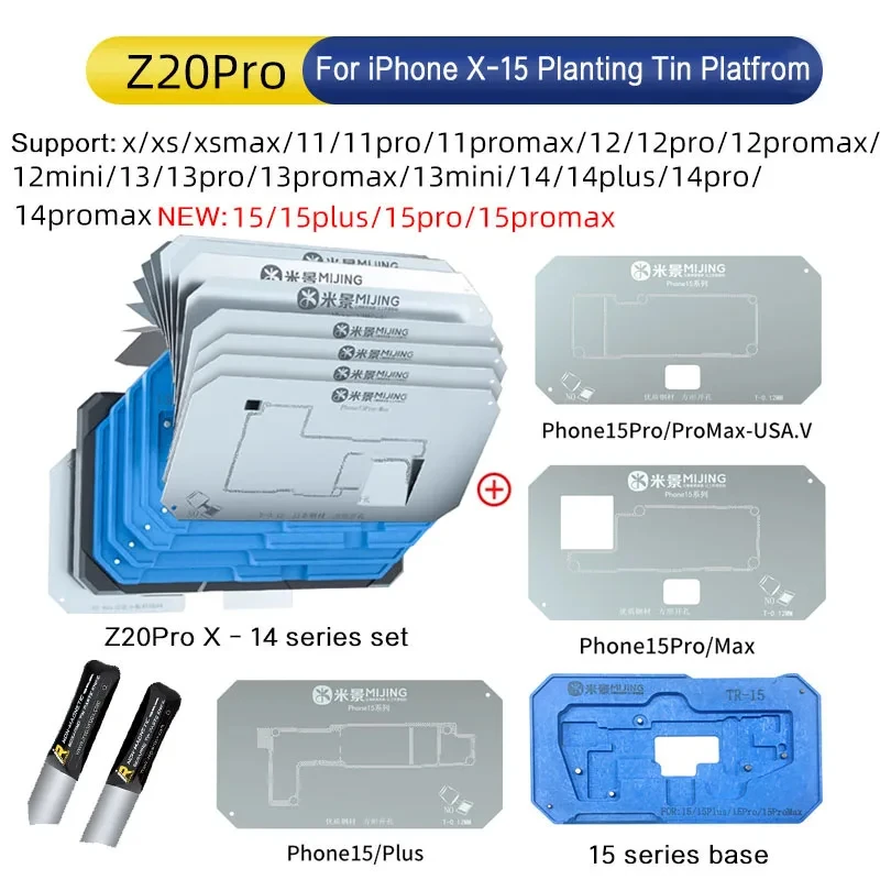 Mijing Z20 Pro Magnetic Solder Implanting Platform for IPhone X-15Mini Plus Pro PM Motherboard BGA Ball Implanting Platform Tool