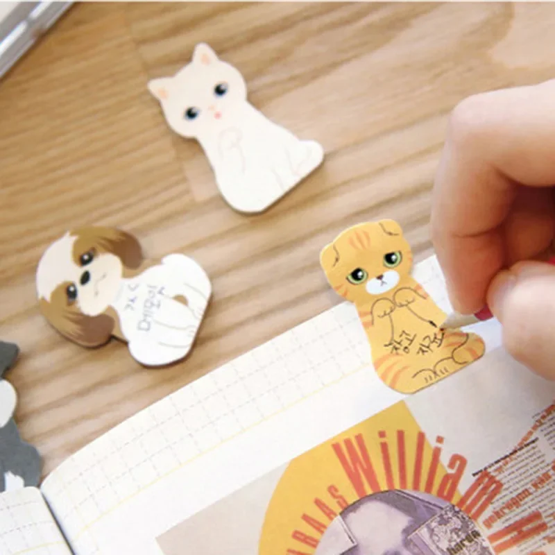 Mini Sticky Notes Self Adhesive Memo Pad Cat Notepad Bookmark Marker Memo Sticker Paper Kawaii School Supplies Korean Stationery