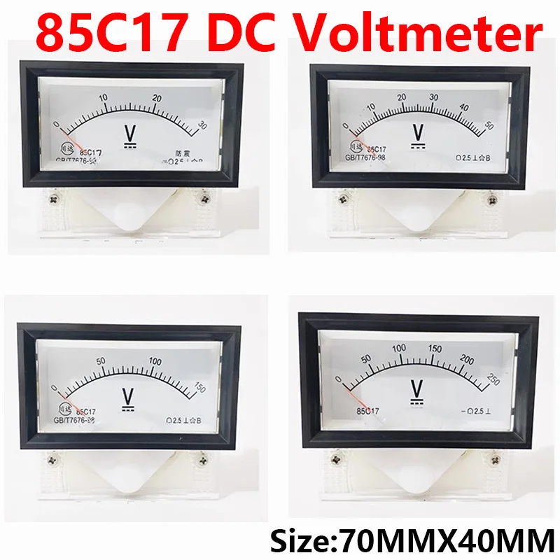 Voltímetro do Medidor do Painel da cc para o Teste da Tensão 85c17 5v 10v 15v 20v 30v 50v 100v 250v 300v 450v 1000v