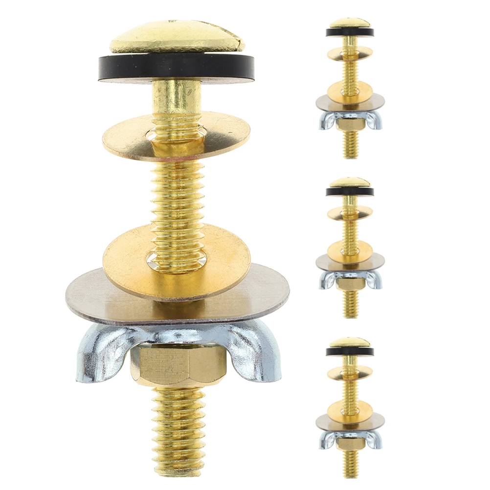 

4 Pcs Toilet Bolts Fixing Screws Seat Iron Galvanized Bowl Caps for