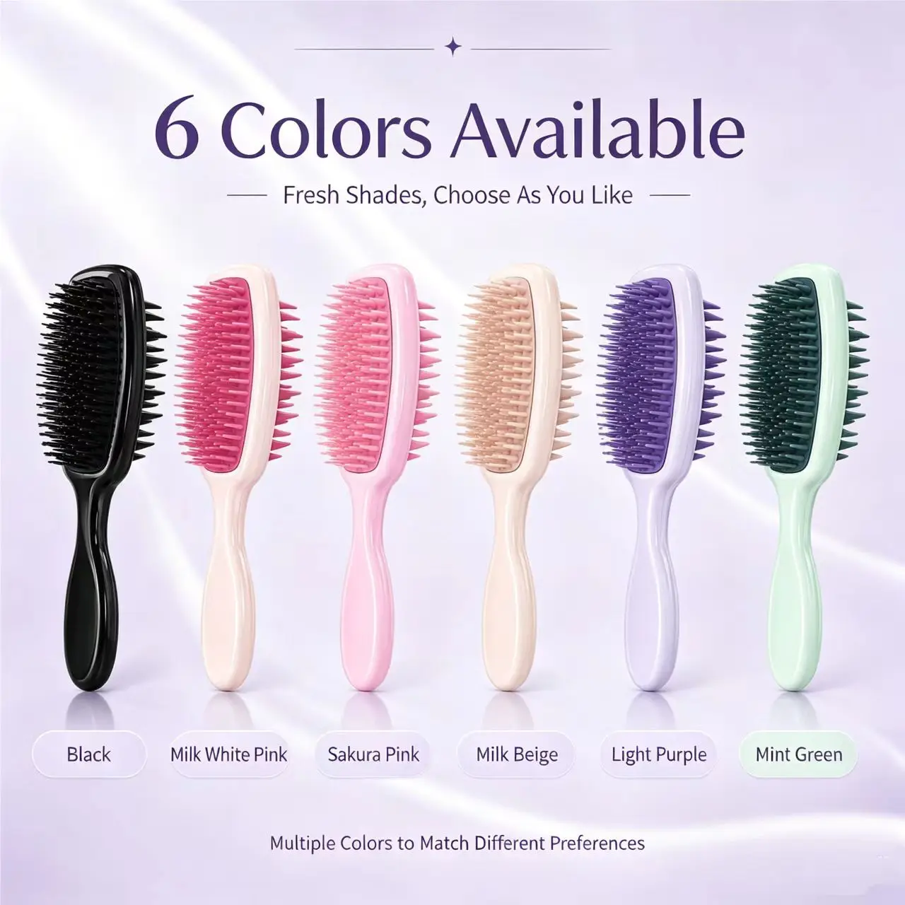 2-in-1 Long Handle Double-Sided Scalp Massager Hair Brush for double-sided shampoo and brush, Wet/Dry Use for Normal Hair