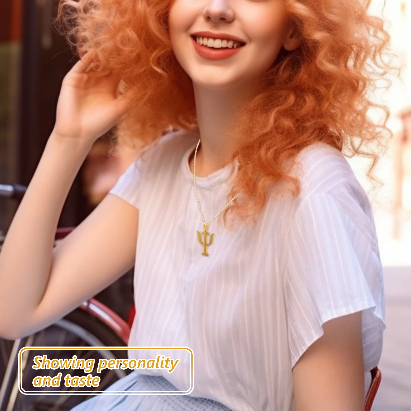 

Trendy Titanium Steel Candlestick Pendant Necklace For Women Minimalist Dainty Clavicle Chain Discoloration Resistant