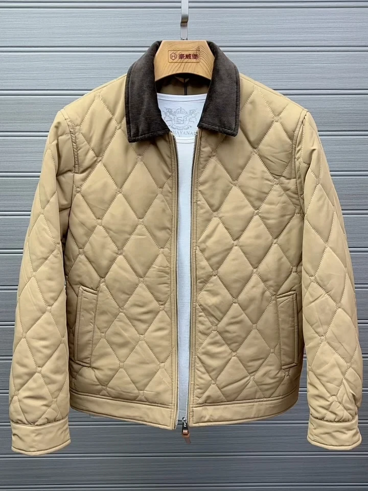 

Мужская куртка Sli из хлопка с добавлением волокон, осенне-зимняя новинка, модное пальто с отложным воротником, теплое повседневное пальто с длинными рукавами на молнии