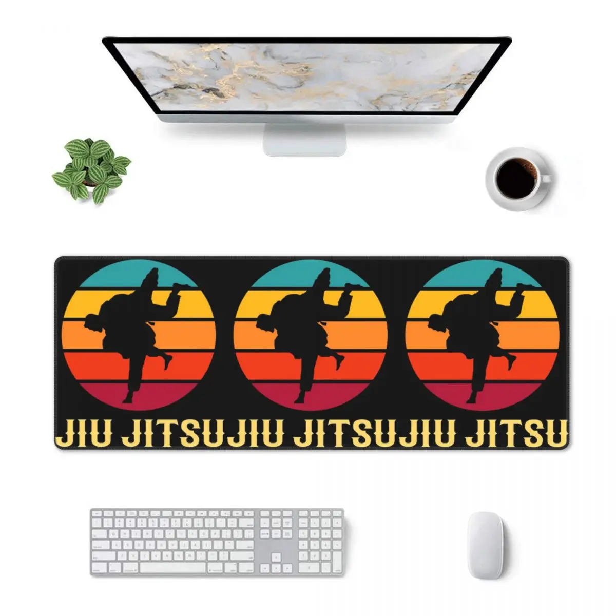 Large Mouse Pad Brazilian Jiu Jitsu Sunset Design Gamer PC Laptop Mats Keyboard Carpet Computer Gaming Desk Mat
