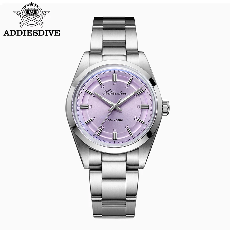 ADDIESDIVE 36mm Men's Quartz Watch 100m Water Resistance VH31 Movement BGW9 Super Luminous K1 Domed Glass Stainless Steel Case image 3