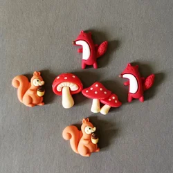 10 pcs flat back figurine/miniatures fox squirrel/cute animal/fairy garden gnome/Cabochons/DIY supplies/crafts accessories