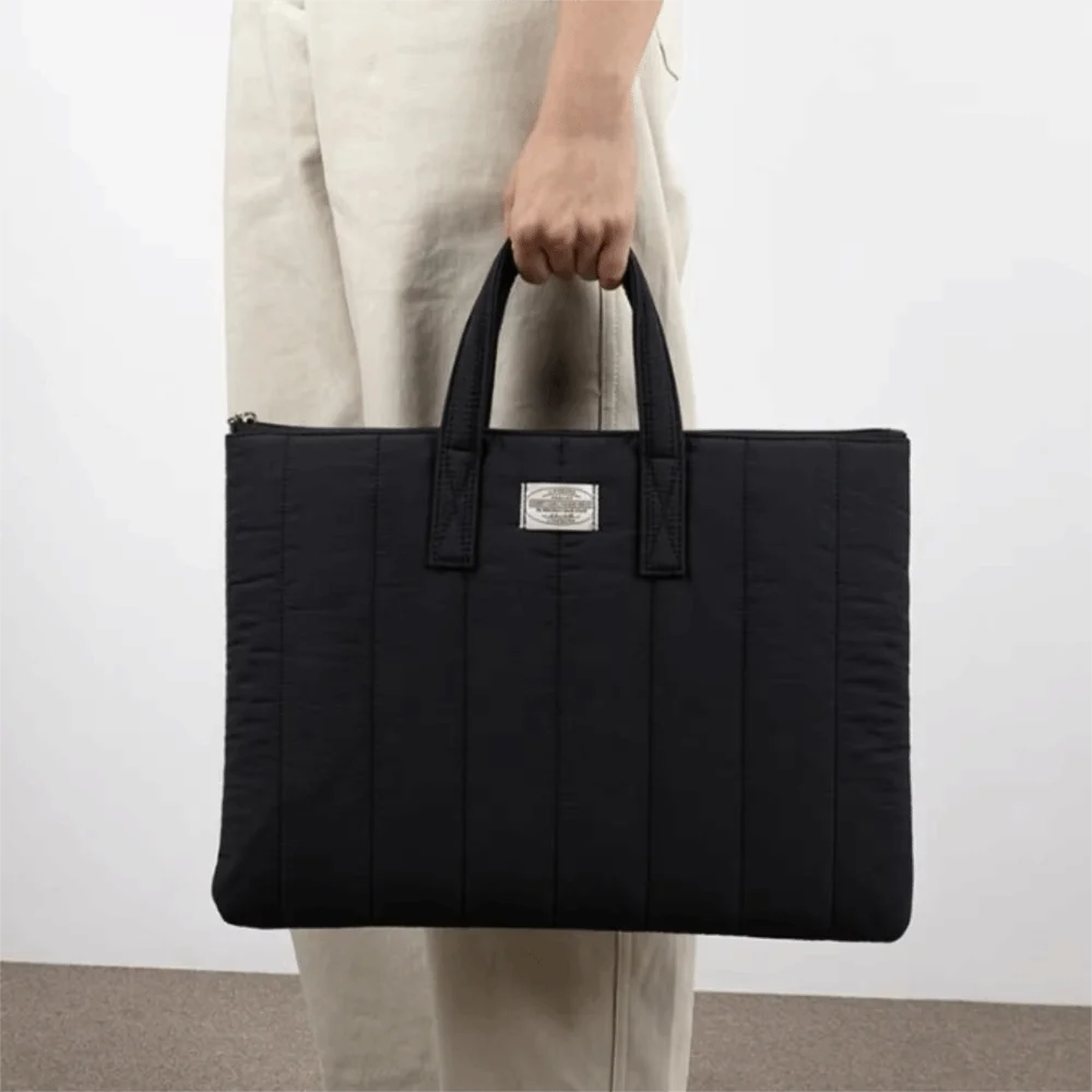 Stylish Shockproof Laptop Handbag Large Capacity Breathable Tablet Bag Solid Color 13/14inch Laptop Sleeve Business Trip