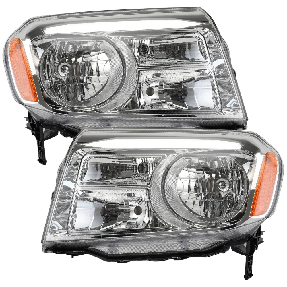 car headlights For Honda Pilot 2012 2013 2014 2015 Chrome Housing Headlights headlamp no bulb Lamps halogen style accessories