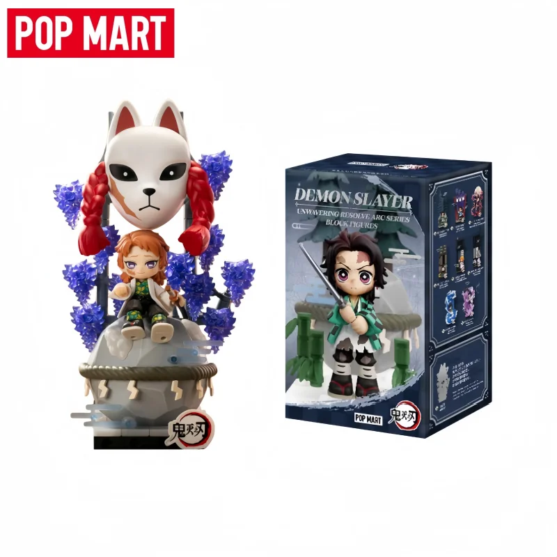 Nouvelle figurine POPMART Demon Slayer Unwavering Resolve Arc Series Blind Box, figurine d'action, décoration pour la maison, collection, jouet, cadeau pour les fans