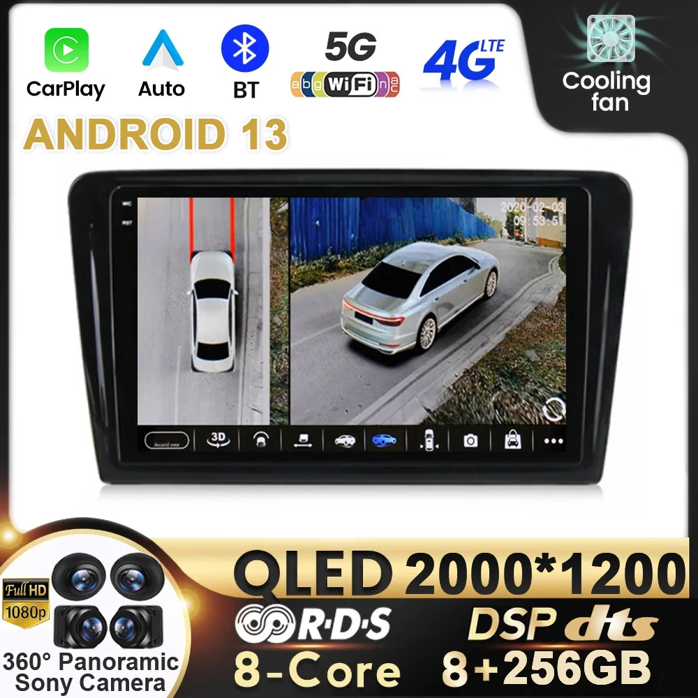 Android 13 Car Radio For VW Volkswagen Santana 2012 - 2017 Multimedia Player Navigation GPS Carplay QLED Stereo Reversing Auto