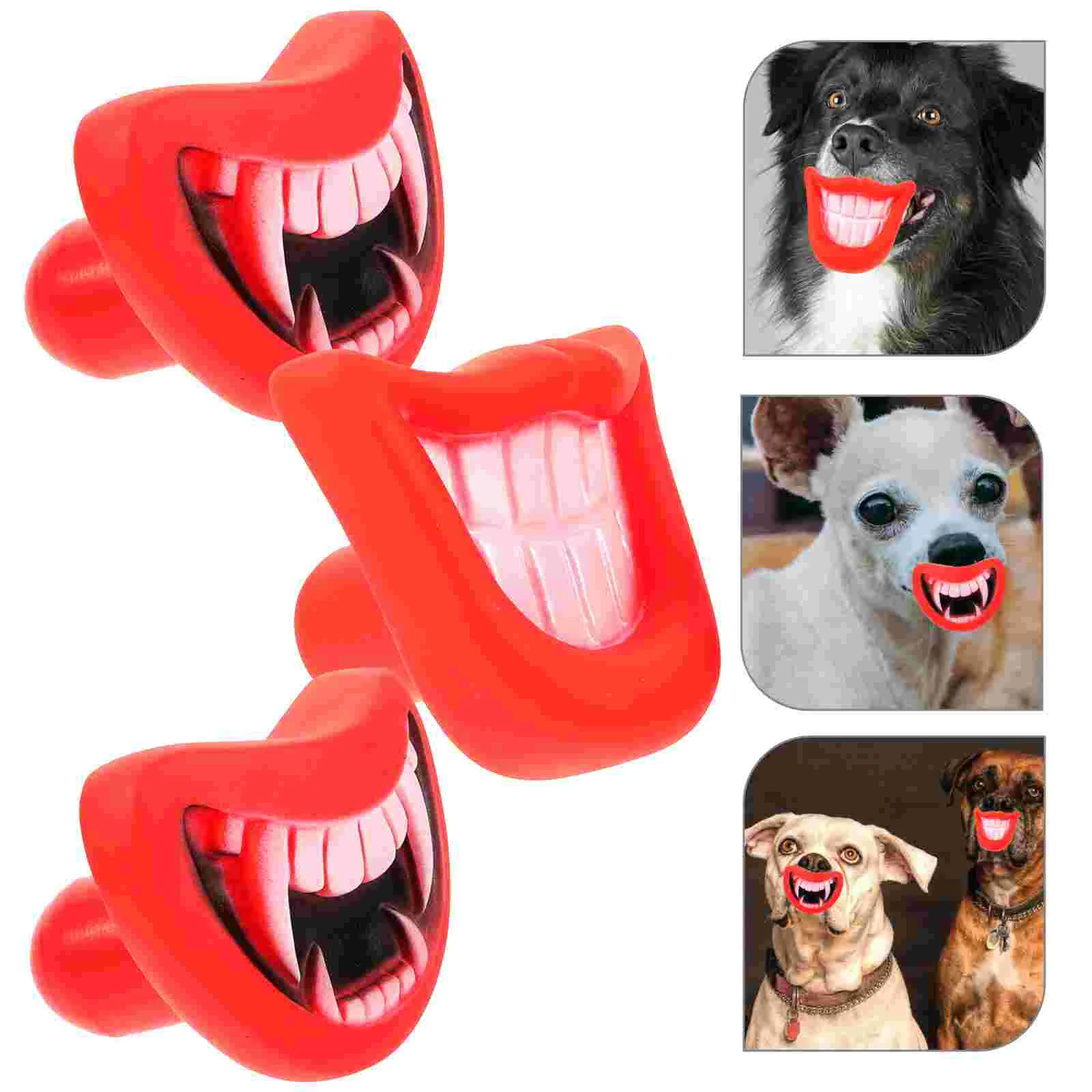 

3 Pcs Silicone Dog Toys Pet Playing Supplies Puppy Chew Favors Halloween Cosplay Girl