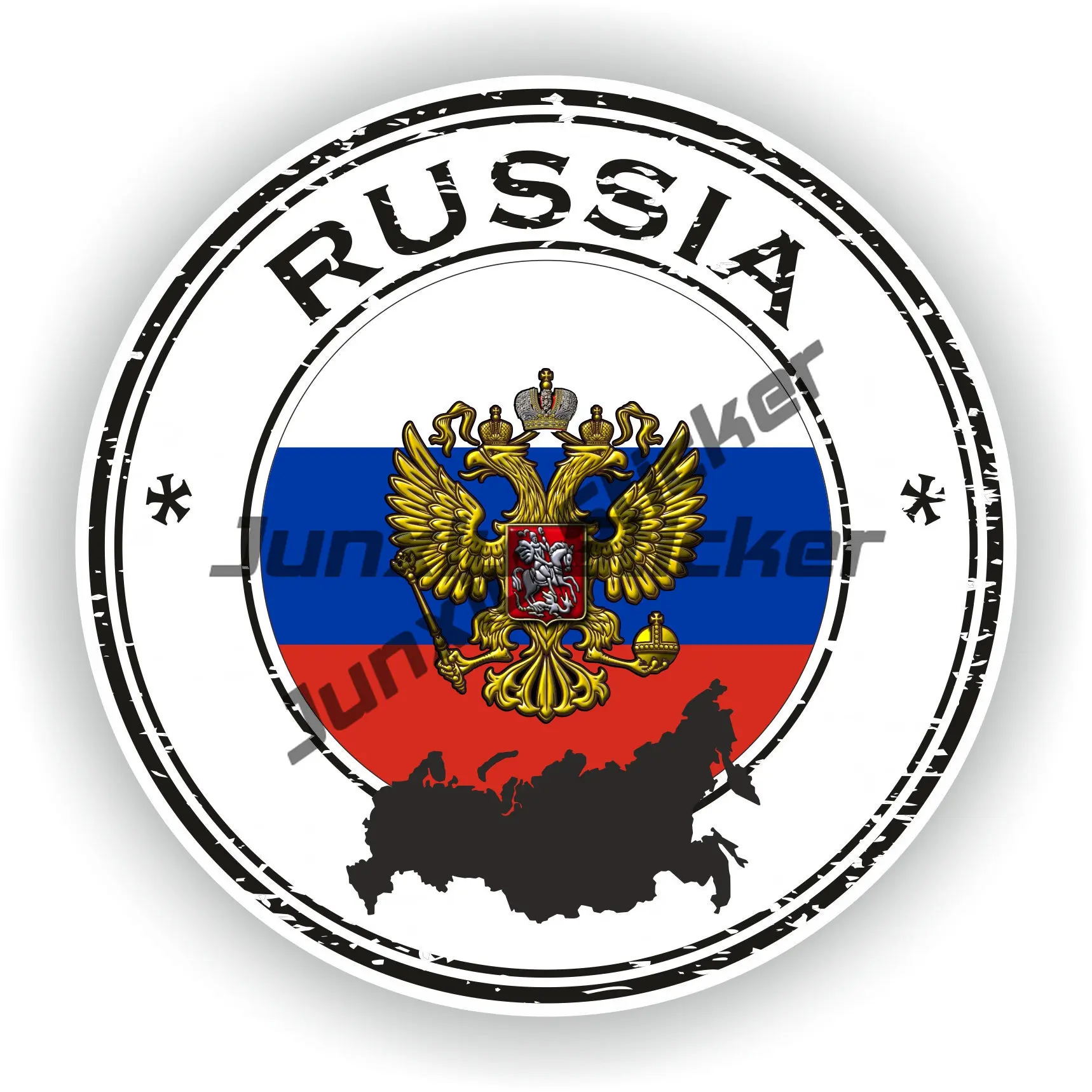 روسيا موسكو ST بطرسبرغ ختم جولة العلم ملصق روسيا RU روس معطف الأسلحة الشفاه اليد ملصق مضاد للماء اكسسوارات الديكور