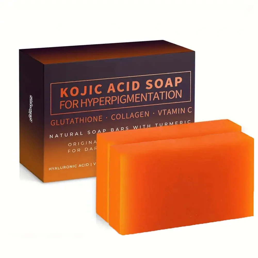 100g Turmeric Kojic Acid Bath Soap Glutathione Collagen Hyaluronic Acid Handmade Cleansing Soap for Hand Face and Body image 2