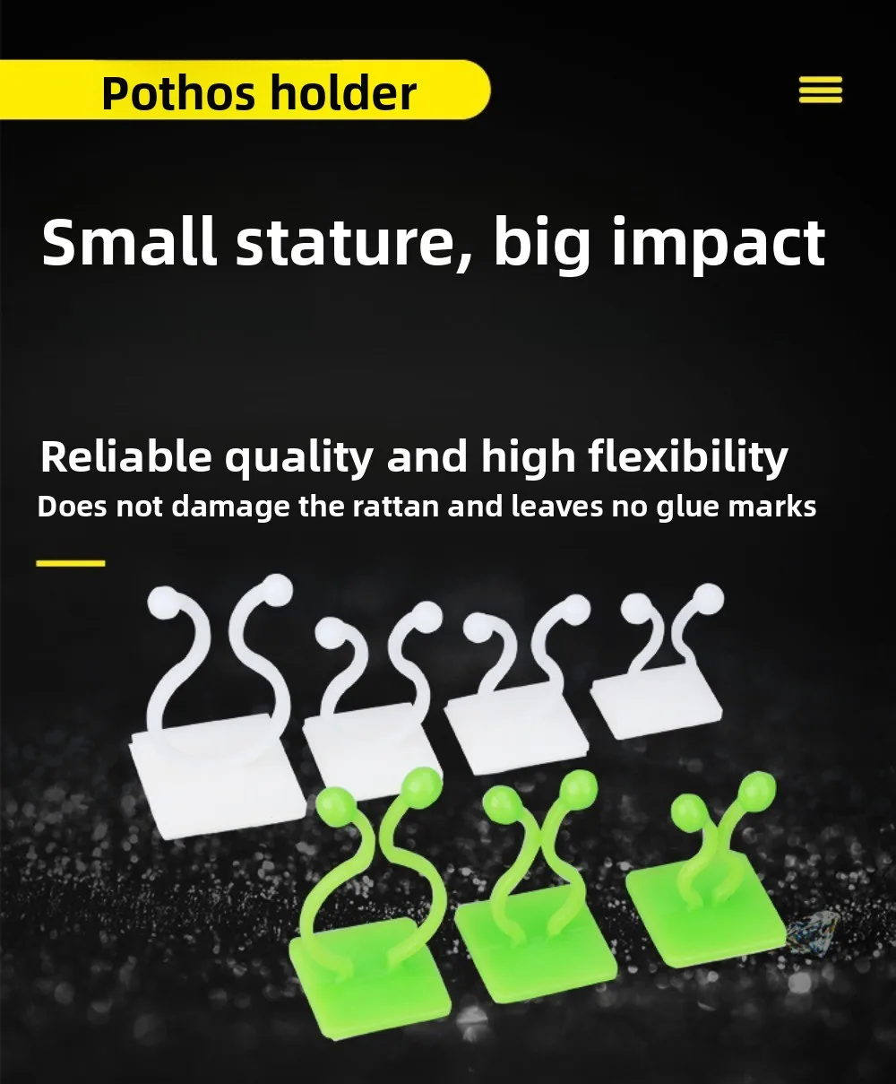 20Pcs Plant Dill Wall Climbing Retainer Green Plant Vine Climbing Wall-attached Sticking Hook Cable Tie