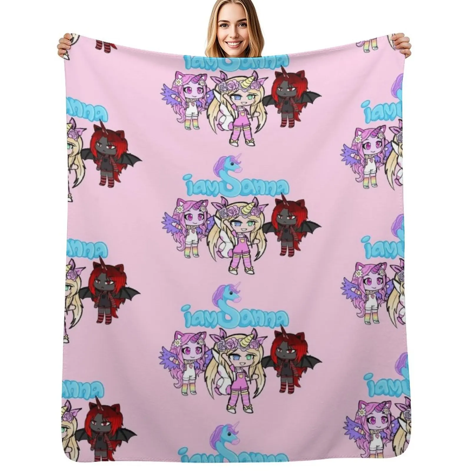 Sanna and Friends Throw Blanket Stuffeds Sofa Quilt Travel christmas decoration Beach Loose Blankets