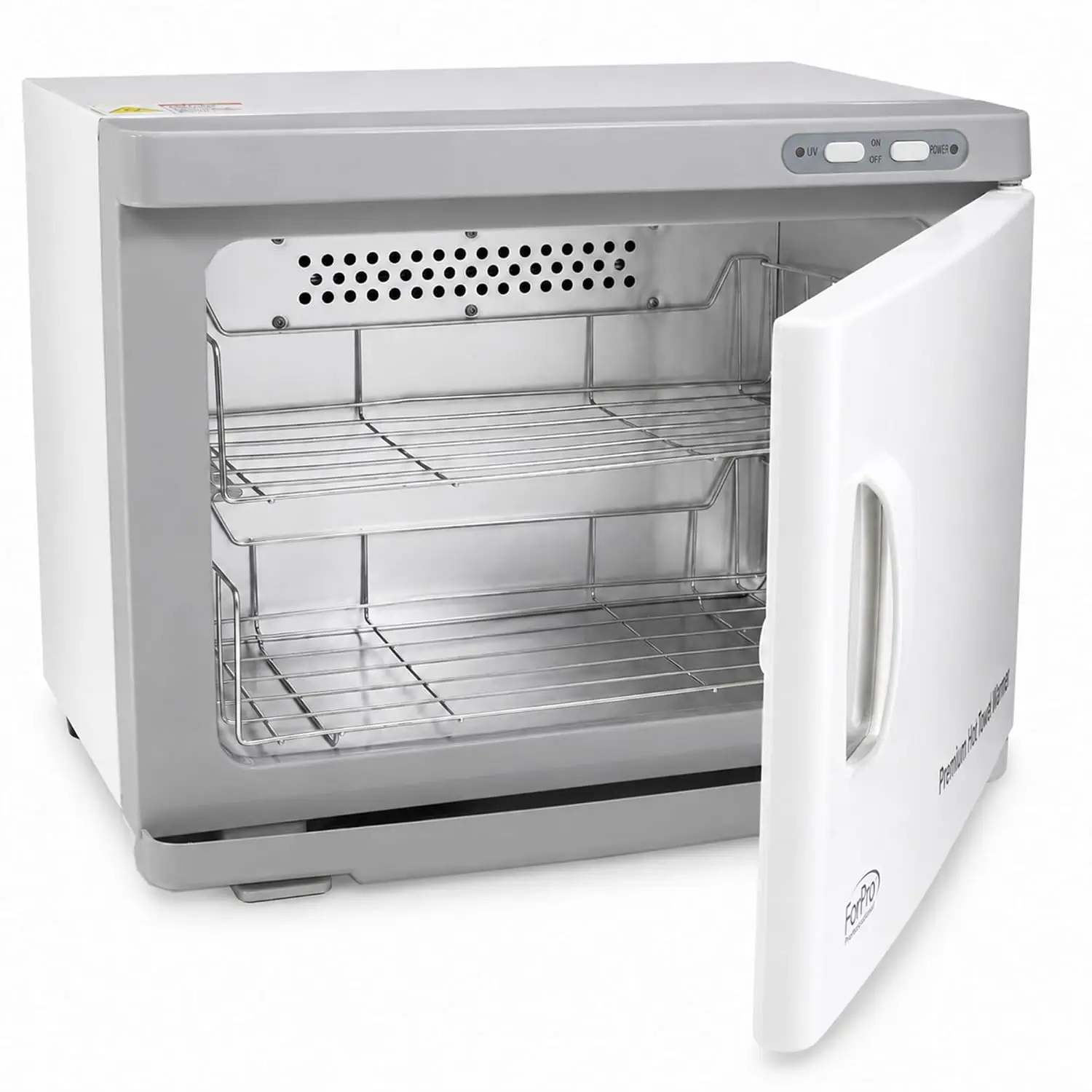 Premium Hot Towel Warmer, 23L Extra Large Capacity, Two Stainless Steel Racks, White