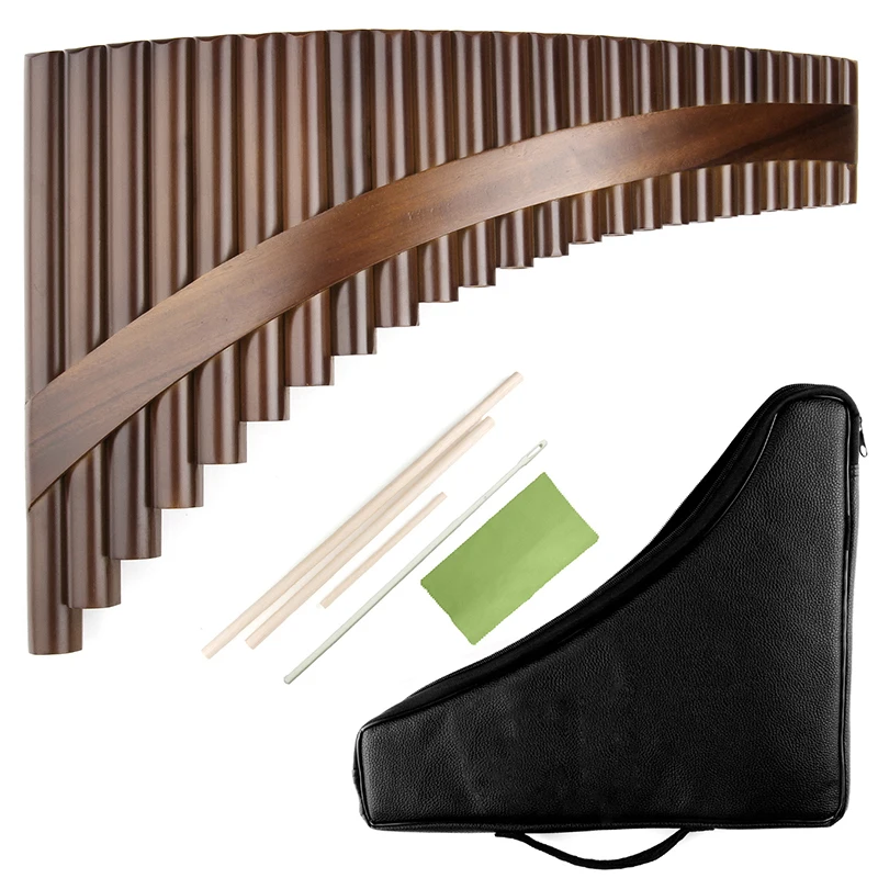 

Handmade Bamboo Made Pan Flute, Diagonal Wooden Strip, Traditional Woodwind Musical Instrument, G Key, 25 Pipes