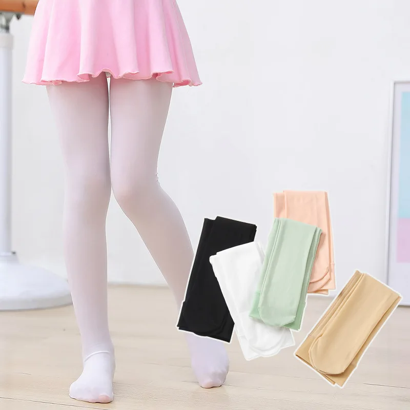 Spring Summer New Children\'s Velvet Tights Light Green Large Elastic Non-slip Kids Girls Pantyhose Baby Dance Stockings