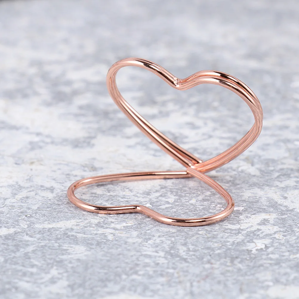 

32pcs Heart Shape Memo Clips Metal Table Number Holders Sturdy Office Place Card Holder Photo Display Clip Message Clips