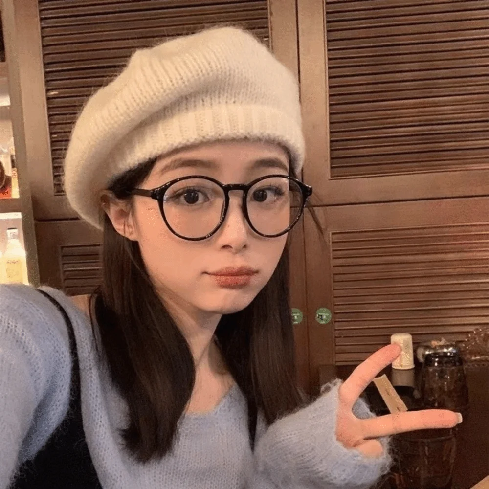 عادية الموهير محبوك قبعة قبعة بلون Harajuku الصوف الرسام قبعة الكورية رقيق محبوك قبعة مثمنة فتاة