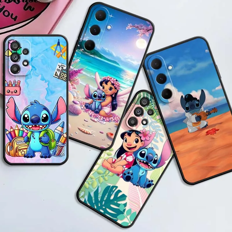 

Anime Cool Lilo&Stitch Phone Case For Samsung A42 A41 A35 A34 A33 A32 A25 A24 A23 A21s A04 A03 Note 20 Ultra 5G Black