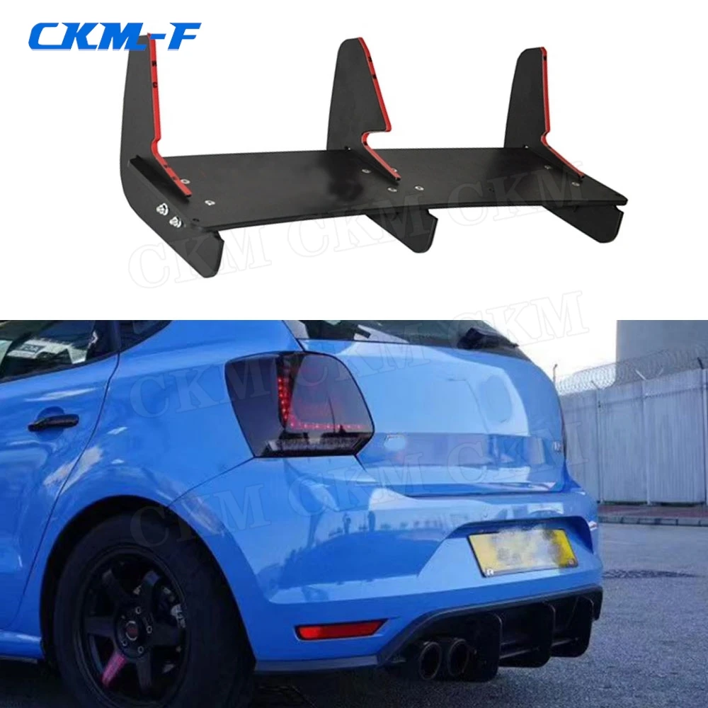 

For Polo GTI Rear Lip diffuser Spoiler Trim Fins Shark Cover For Volkswagen VW Polo GTI 2015 2016 Bumper Protector Car Styling