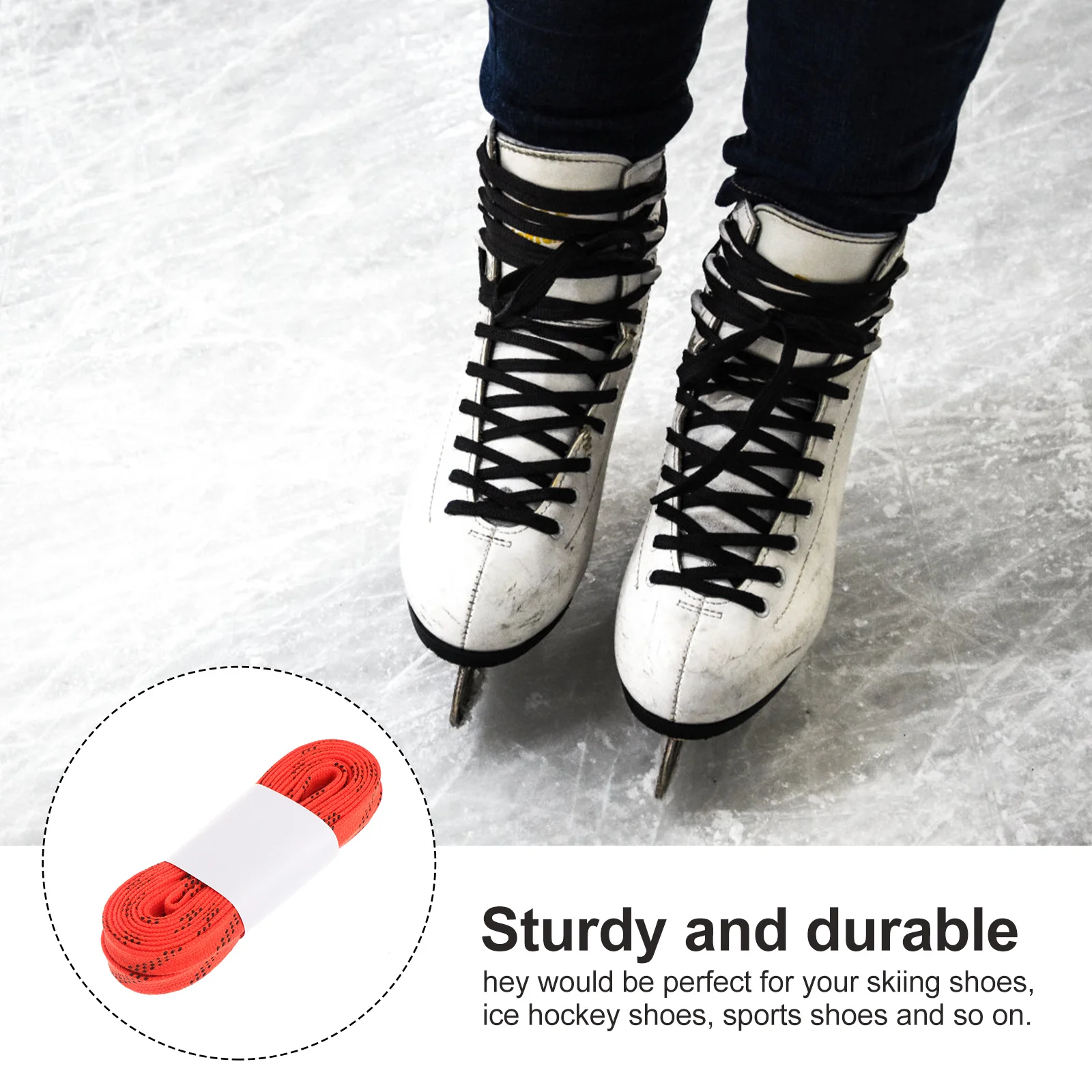 

1 Pair Anti-Freezing Shoelaces 96 Inch Waxed Durable Laces For Ice Hockey Skating Ski Sports Shoes Replacement Shoe Ties Team
