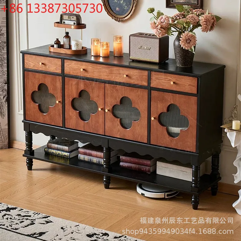 

Французский ретро обеденный боковой шкаф, шкаф-ведро для гостиной у стены, шкафчик, дизайнерский шкаф для хранения в прихожей.