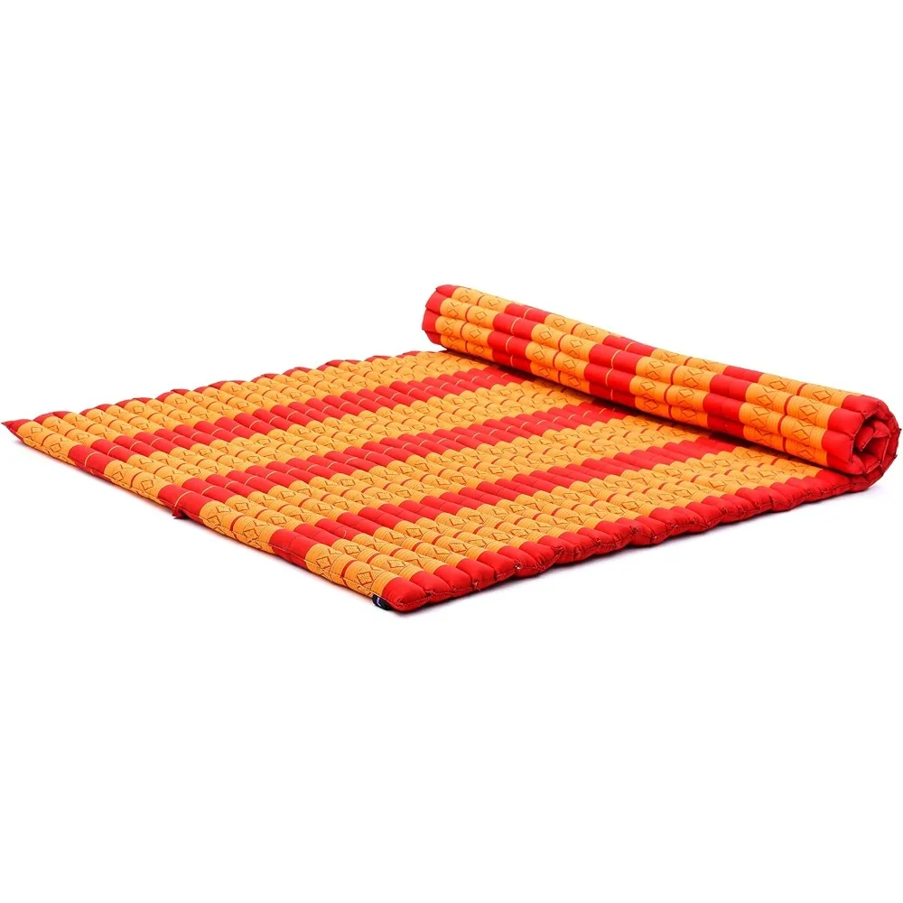 

Bed - Camping Mattress - Thai Massage Mat, Kapok Filled, 75 x 57 inches, Orange Red